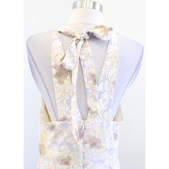 Belle Badgley Mischka Floral Ruffle Hi Lo Halter Formal Evening Party Dress Sz 8 - Picture 7 of 8